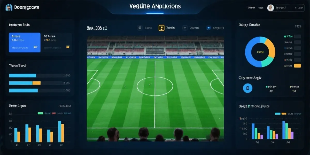 数据看板与足球战术示意图